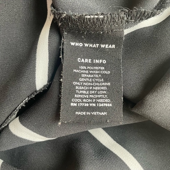 Black & White Stripe Button Down Long Sleeve Shirt Blouse - Picture 11 of 11